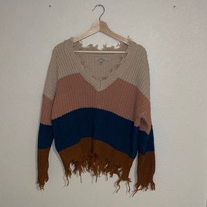 Multi Color Fall Sweater Womens Large